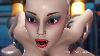 Alien sex within reach the Mars base camp! A hot horny woman gets the anal fucking