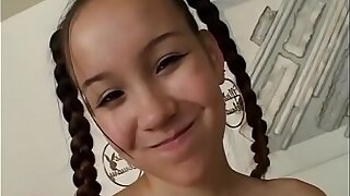 Young sweet Hawaiian peacherino Amai Liv is ready to start her audition in Bed out Collins' project