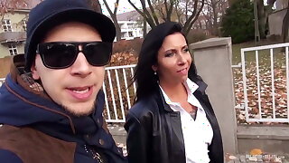 BumsBus - Mature German gets fucked in the backseat of a bus