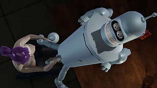Futurama - Leela gets creampied by Bender - 3D Porn