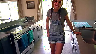 Sexy Young Maid Convinced To Try Porn For 1st Time: BrandiBraids