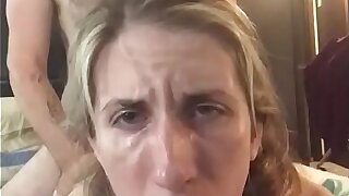 Stella wears a collar, Mark cums in the first 5 seconds of video but tries to keep going